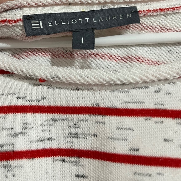 ELLIOT LAUREN Women’s Red White & Gray Nautical Long Sleeve Sweatshirt Sz-L - Picture 4 of 7